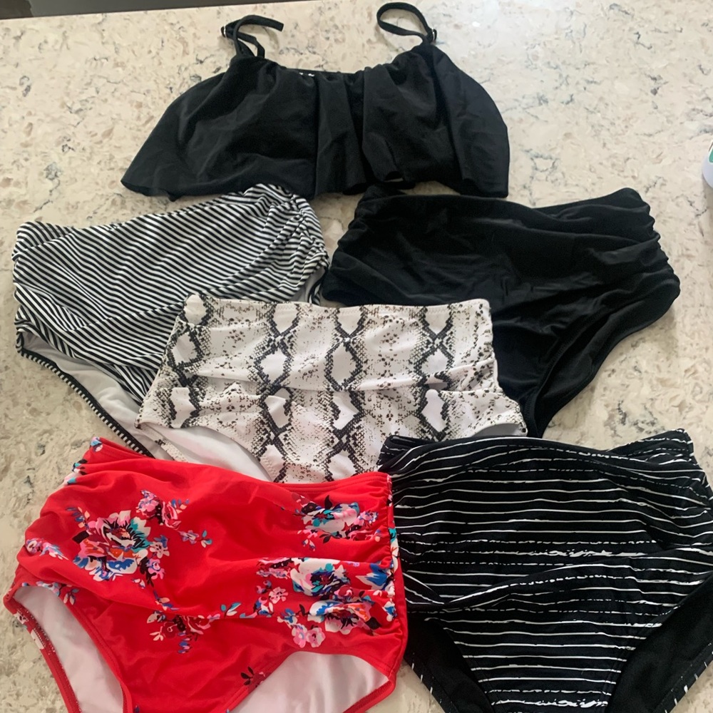 High Rise Bikini Bottoms and Top
